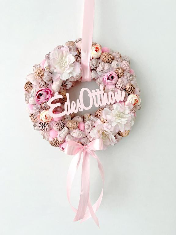 Édes otthon kopogtató masnival, 24 cm