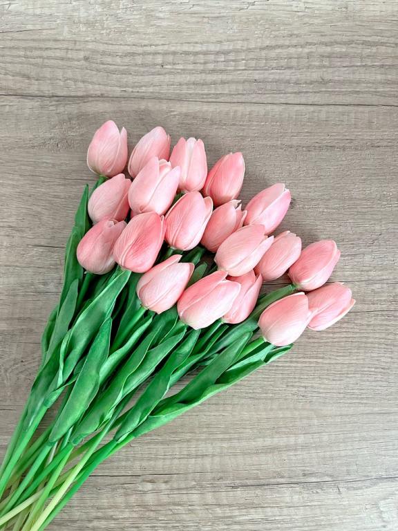 Rozsaszín gumi tulipán 1 szál